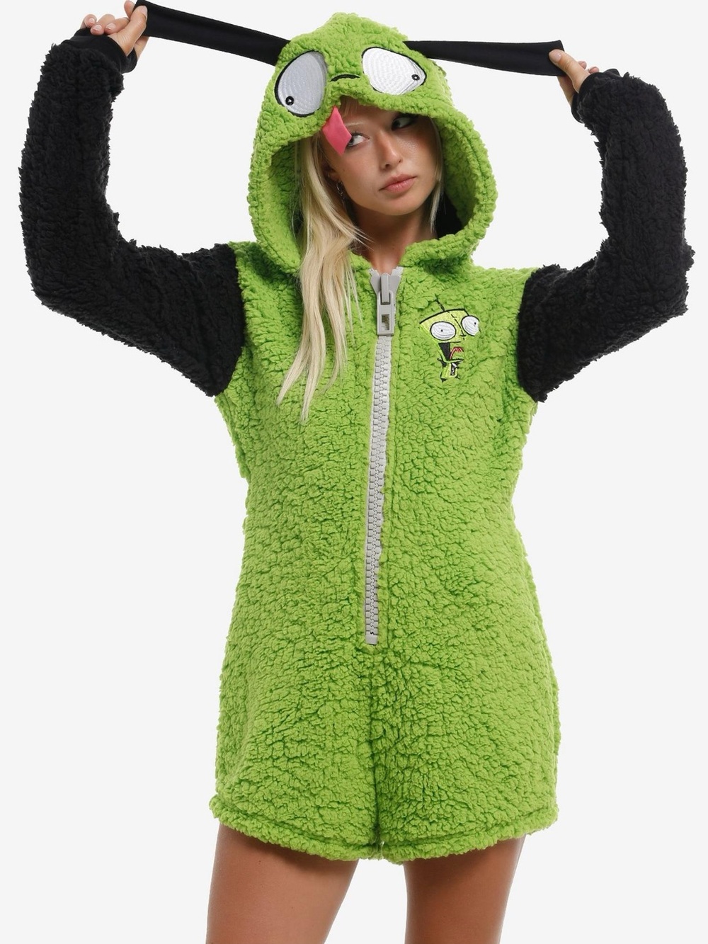 Invader Zim GIR Snacks Sherpa Romper Hot Topic